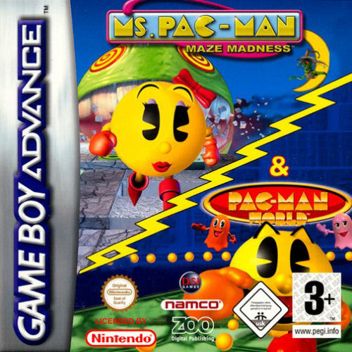 2 in 1 - Ms. Pac-Man - Maze Madness & Pac-Man World (E)(Independent) rom