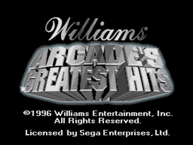 Williams Arcade's Greatest Hits on sega rom