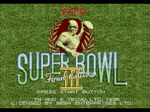 Tecmo Super Bowl III - Final Edition on sega rom