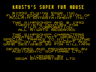 Krusty's Super Fun House (USA, Europe) (v1.1) rom