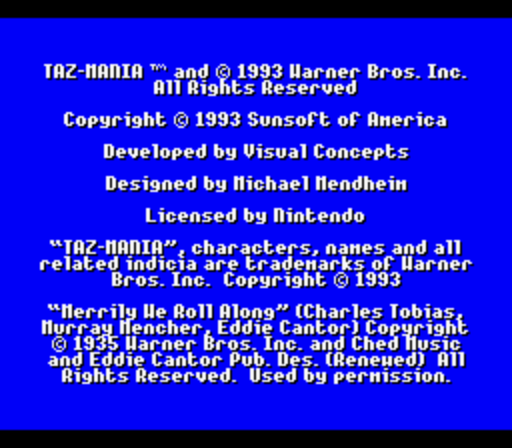 Taz-Mania (Beta) rom