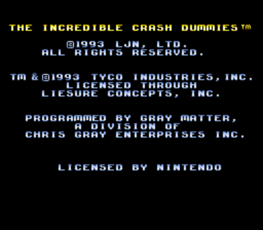 Incredible Crash Dummies, The (Beta) rom