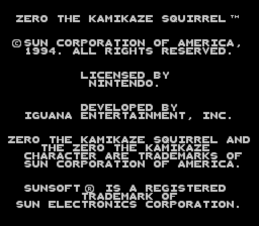 Zero the Kamikaze Squirrel (Europe) (Rev A) rom
