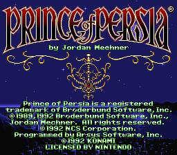 Prince of Persia (Europe) on snes rom